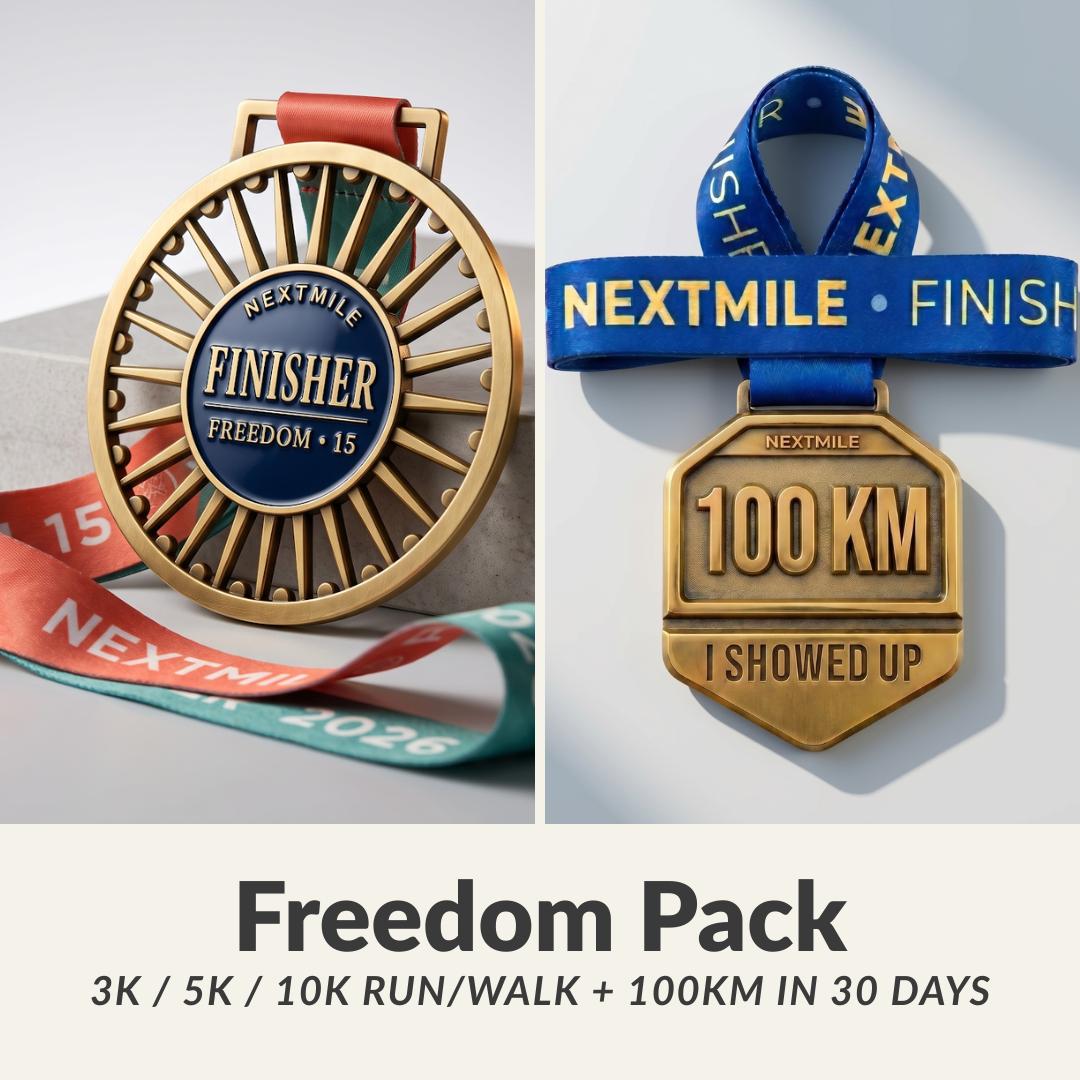 Freedom Pack (3K / 5K / 10K Run/Walk + 100KM in 30 Days)